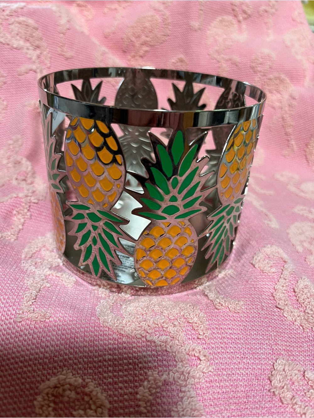 Bath & Body Works Pineapple Metal 3-wick Candle Holder -